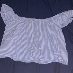Large Derek Heart Blue and White Blouse
